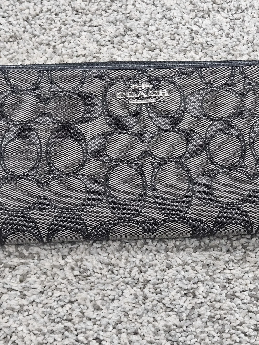 Coach Signature Jacquard Wallet In Black